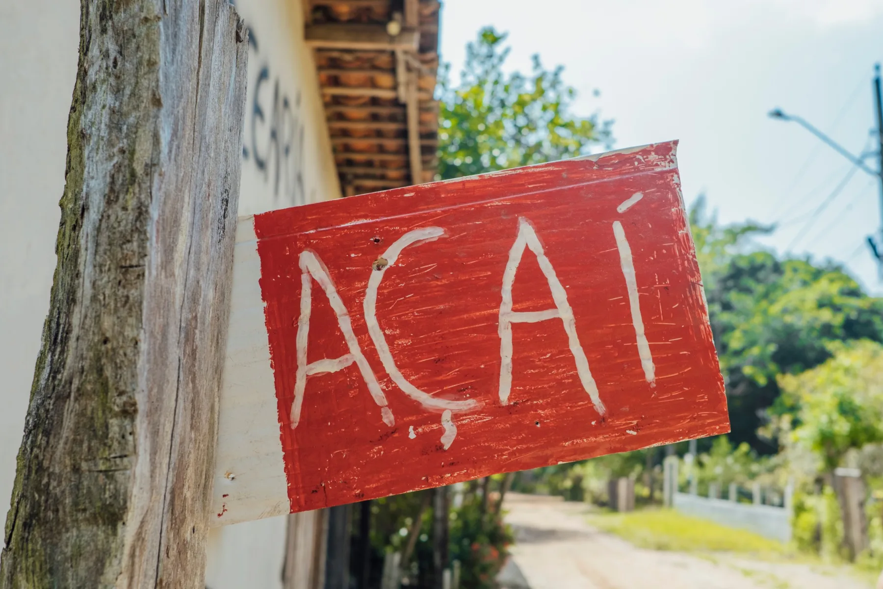 Hand-painted açaí sign in Brazil